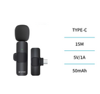 Wireless Bluetooth Lavalier Microphone — USB-C, Dynamic Clip-On