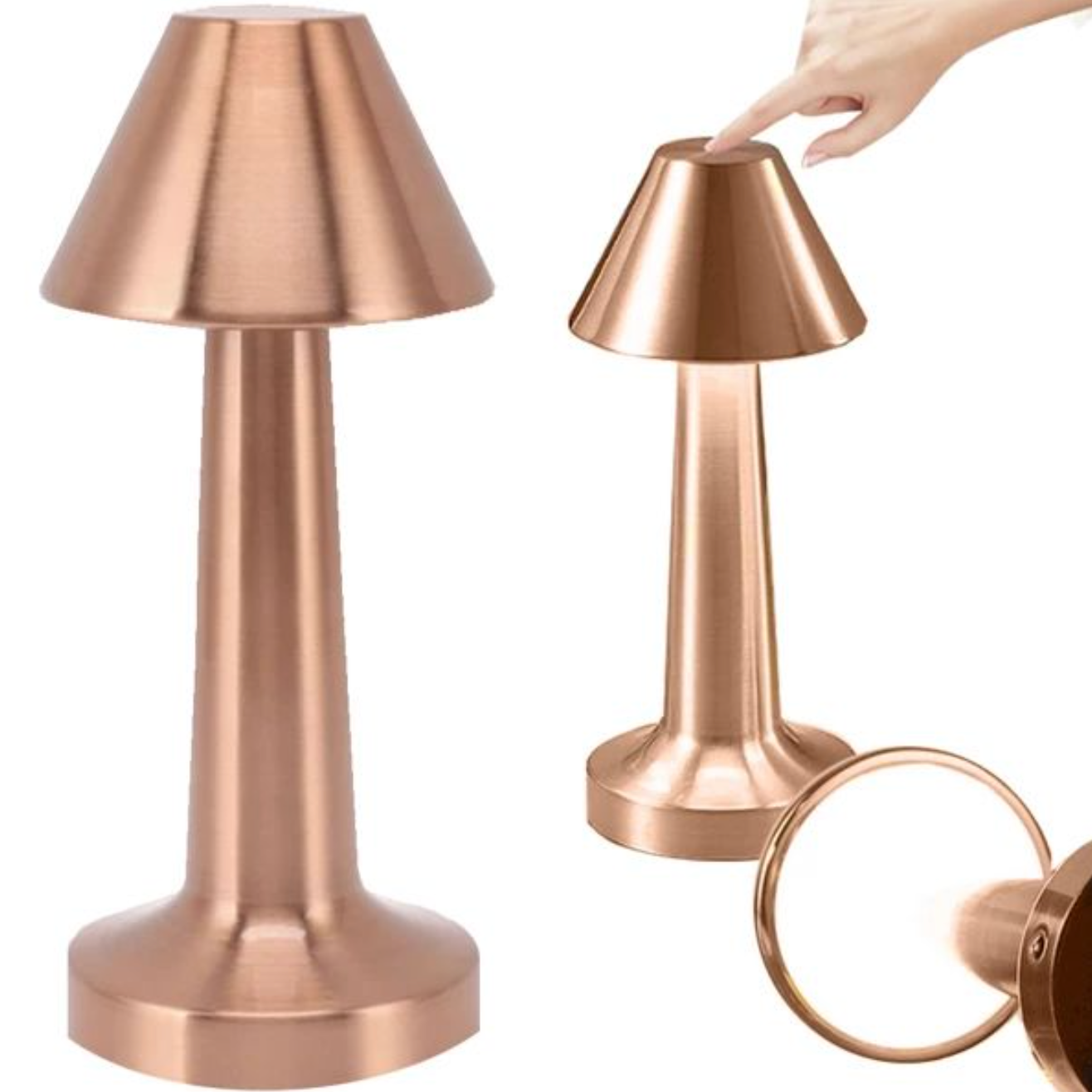 Touch Bedside Table Lamp — Wireless 3 Color LED Night Light